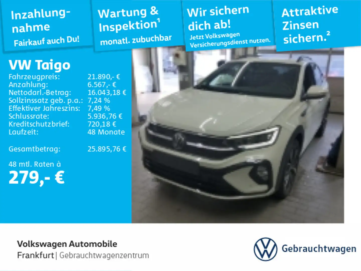 Volkswagen Taigo 1.0 TSI R-Line Navi IQ.Light DAB+ FrontAss Grau - 1