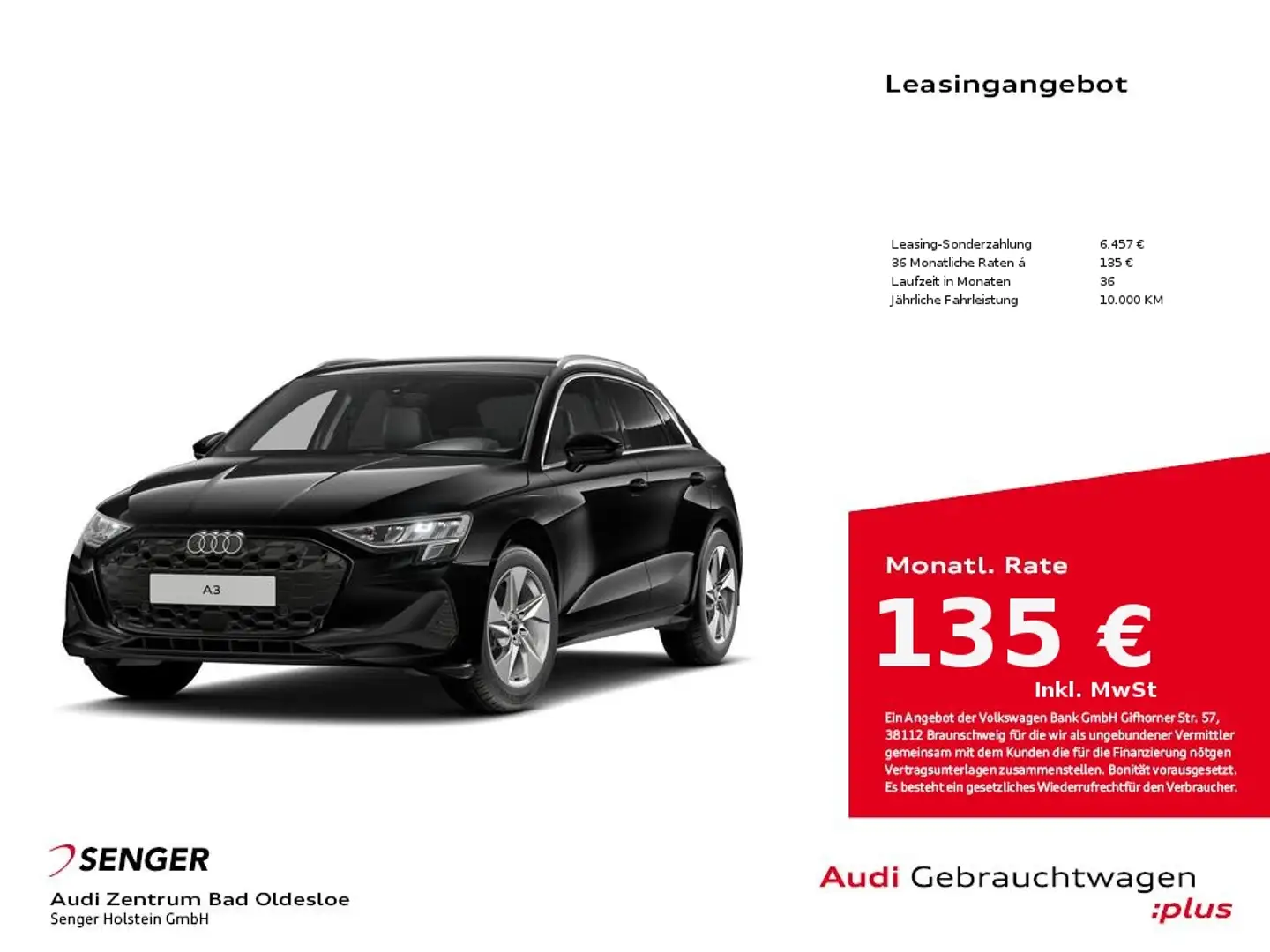 Audi A3 30 TFSI Navi PDC SHZ Virtual Cock. Noir - 1