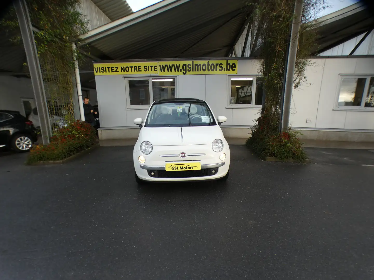 Fiat 500 1.2i-70cv blanc 01/15 90.999km Airco Cabriolet Blanc - 2