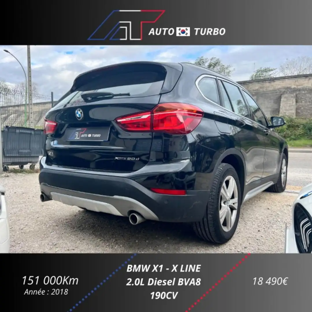 BMW X1 (F48) XDRIVE 20D 190CH XLINE Noir - 2