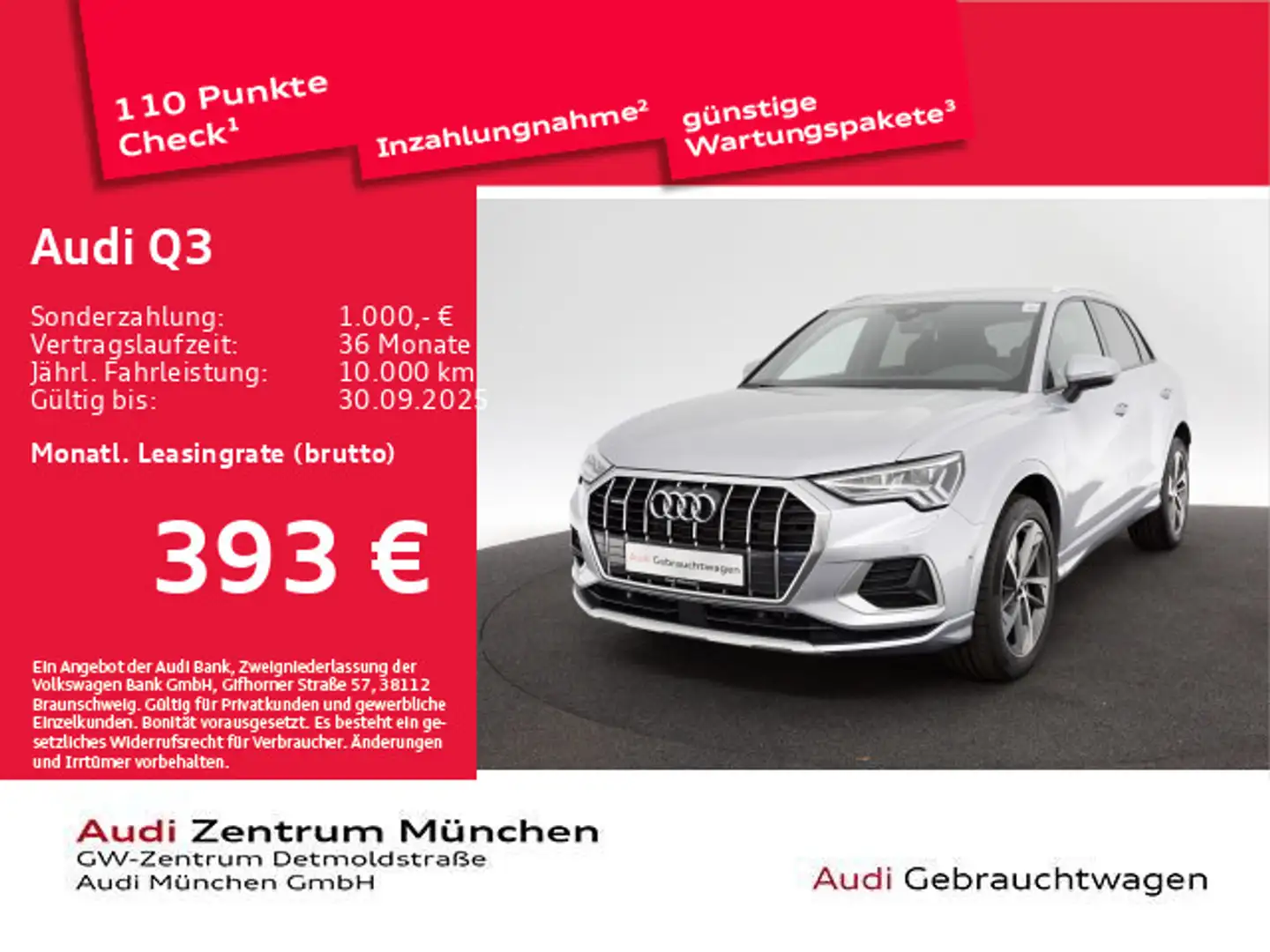 Audi Q3 advanced 40 TDI qu. S tronic advanced S line Silber - 1