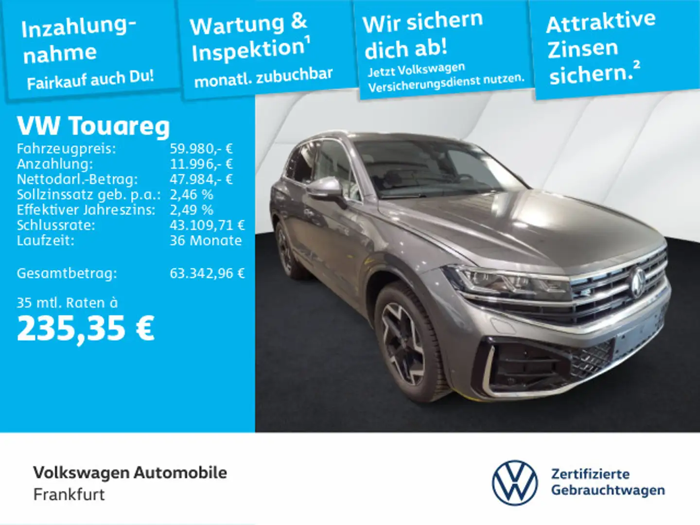 Volkswagen Touareg 3.0 V6 TDI R-Line tiptronic 4Motion Navi Grau - 1