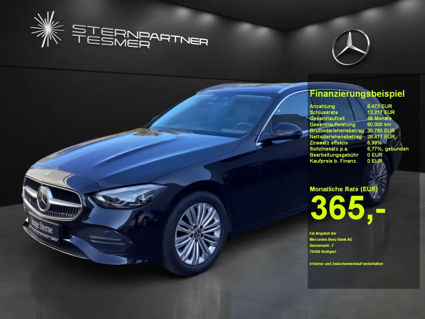 Mercedes-Benz C 200 T +Avantgarde+DISTR+KAMERA+360°+NAVI+SHZ Negro - 1