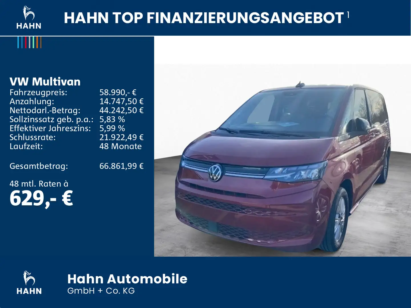 Volkswagen T7 Multivan 2.0 TSI DSG Life Navi AHK ACC LED Rot - 2