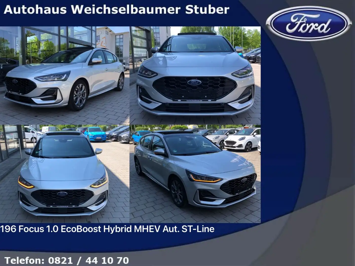 Ford Focus 196 Focus 1.0 EcoBoost Hybrid MHEV Aut. ST-Line Argent - 1
