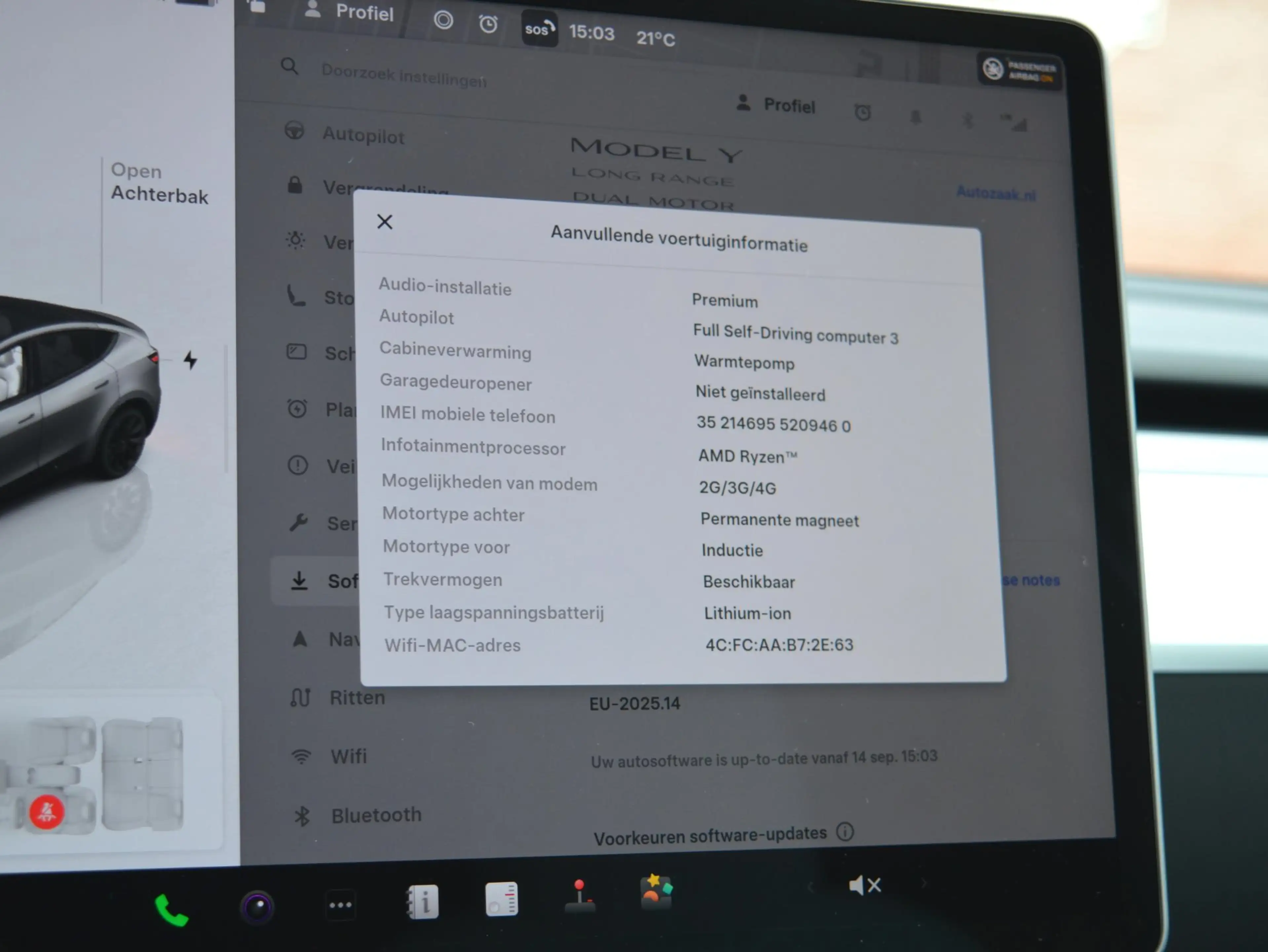Tesla Model Y Long Range AWD 75 kWh | Trekaak | SoH 94% — photo 9