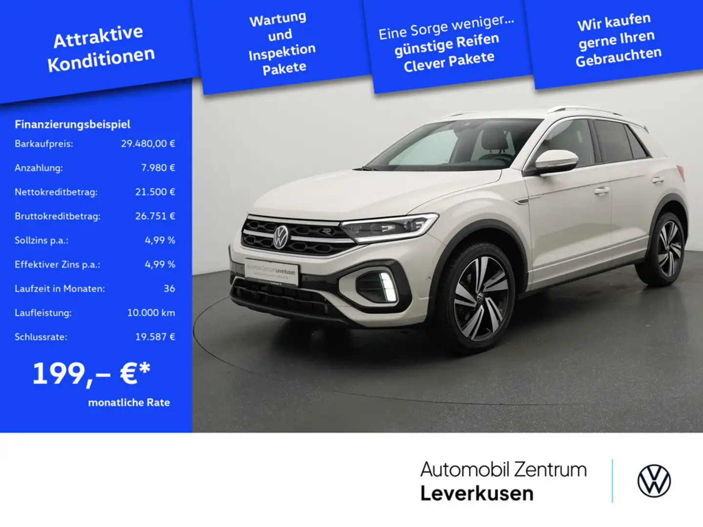 Volkswagen T-Roc R-Line DSG ACC AHK VIRT CARPLAY KEYLESS Grau - 1