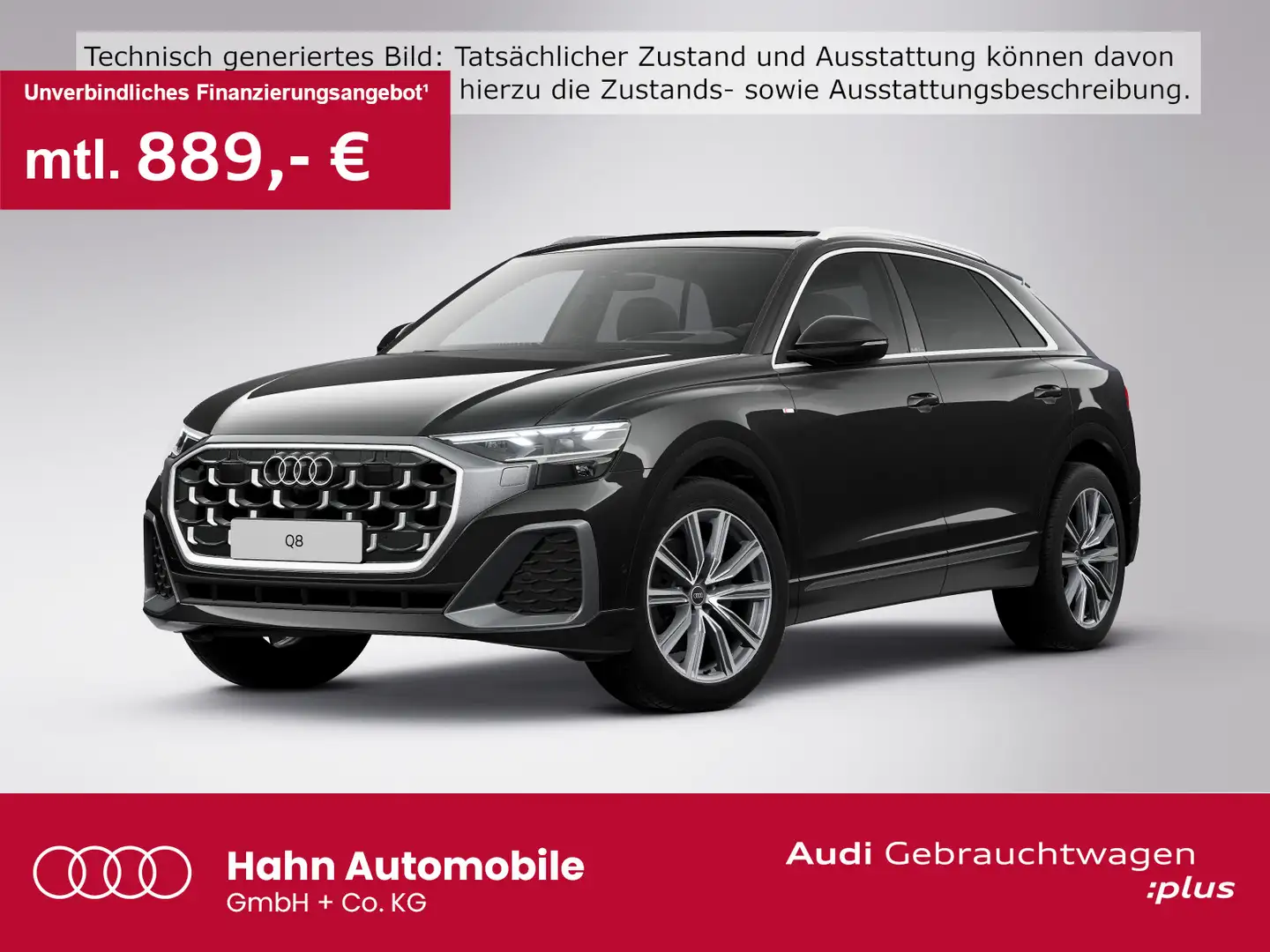 Audi Q8 50 TDI S-tronic quattro Pano AHK Luft HuD CAM Schwarz - 1