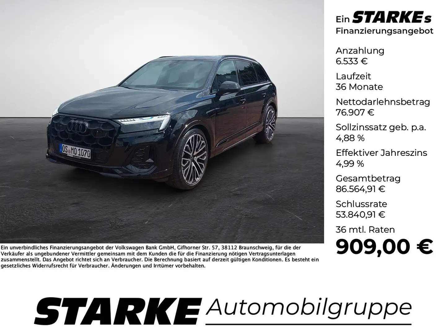 Audi Q7 50 TDI quattro S line Schwarz - 1
