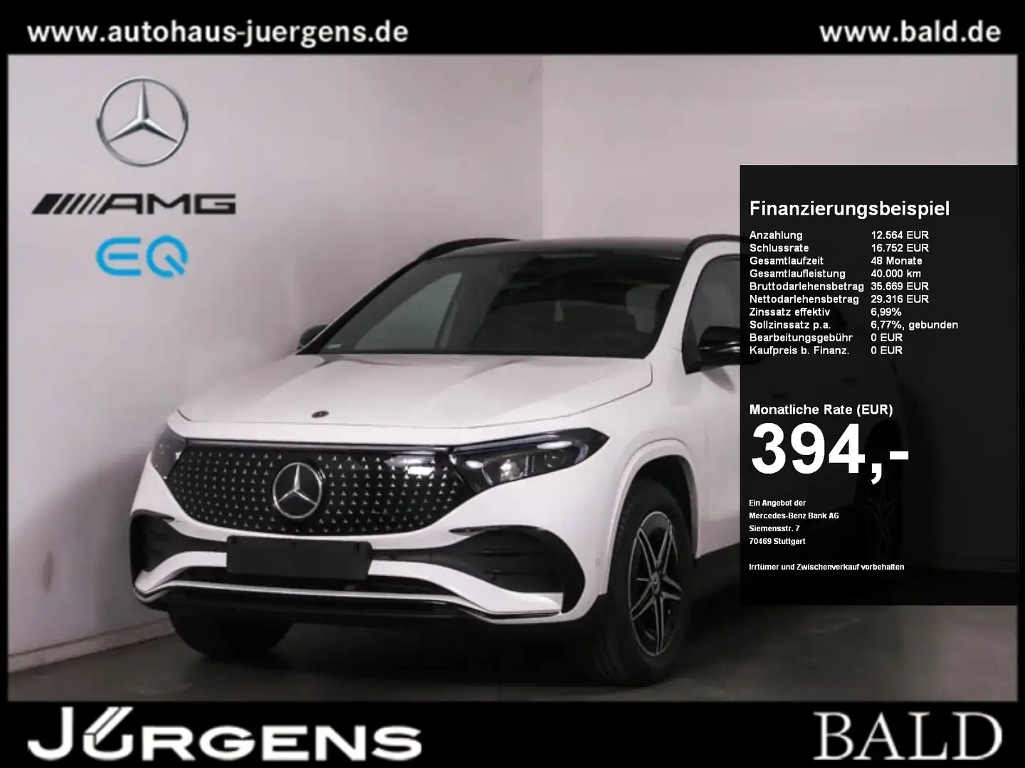 Mercedes-Benz EQA 300 4M AMG-Sport/LED/Cam/Pano/AHK/Night/18' Weiß - 1