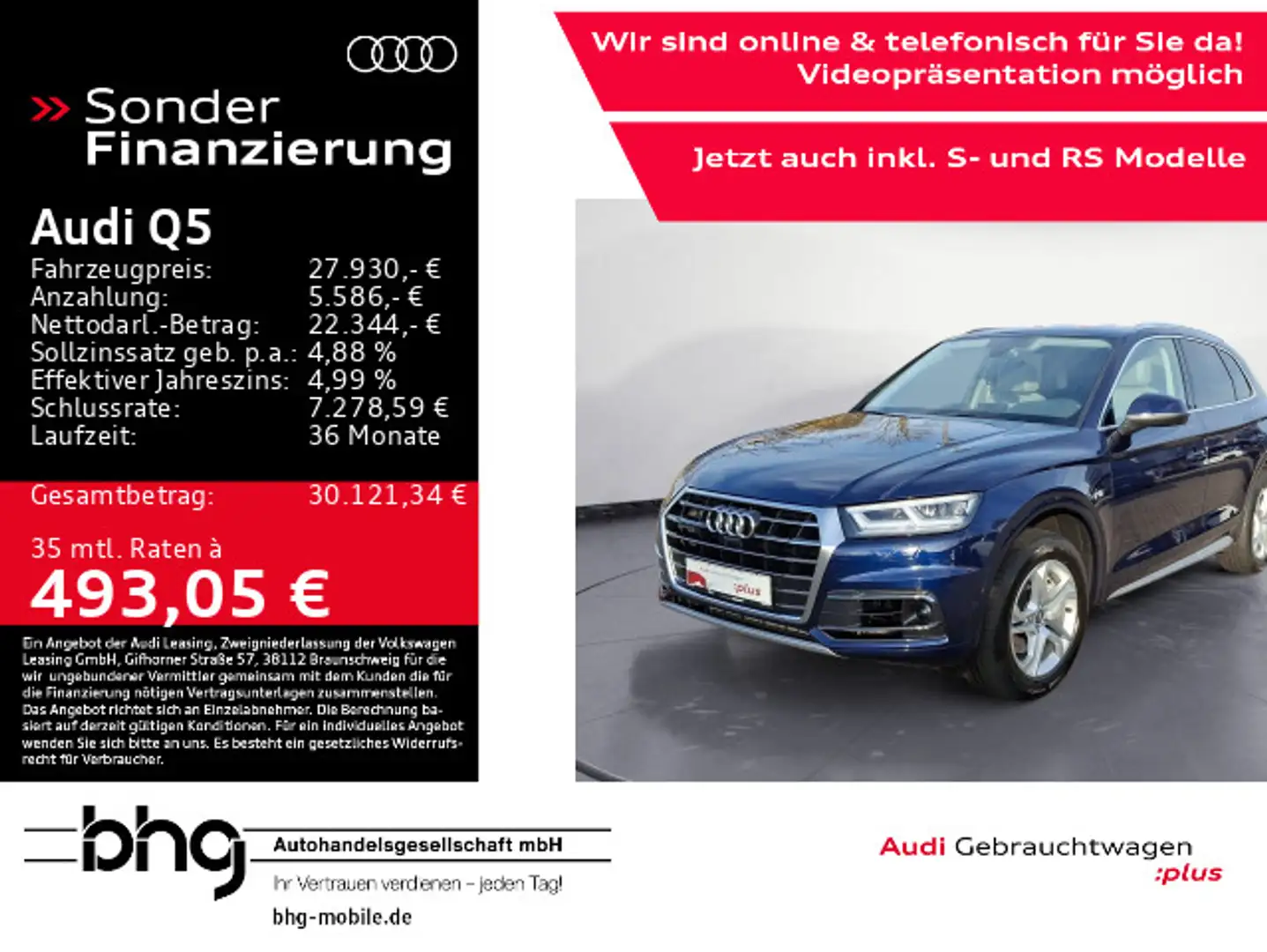Audi Q5 2.0 TFSI quattro Blau - 1
