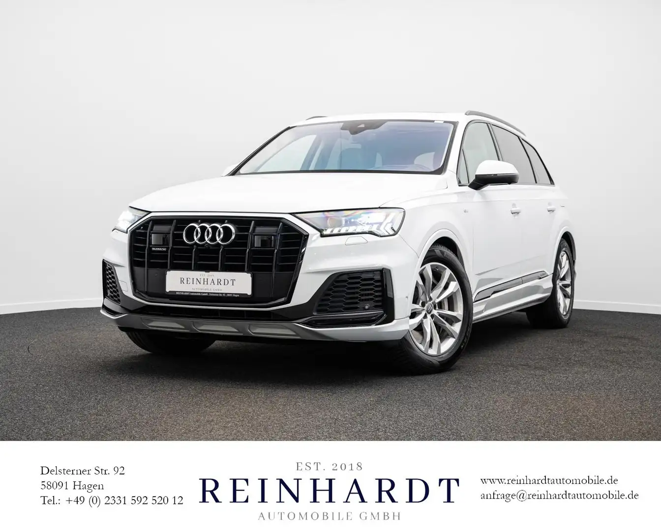Audi Q7 55TFSie S LINE ACC/HuD/PANO/MASSAGE/AHK/360° Weiß - 1