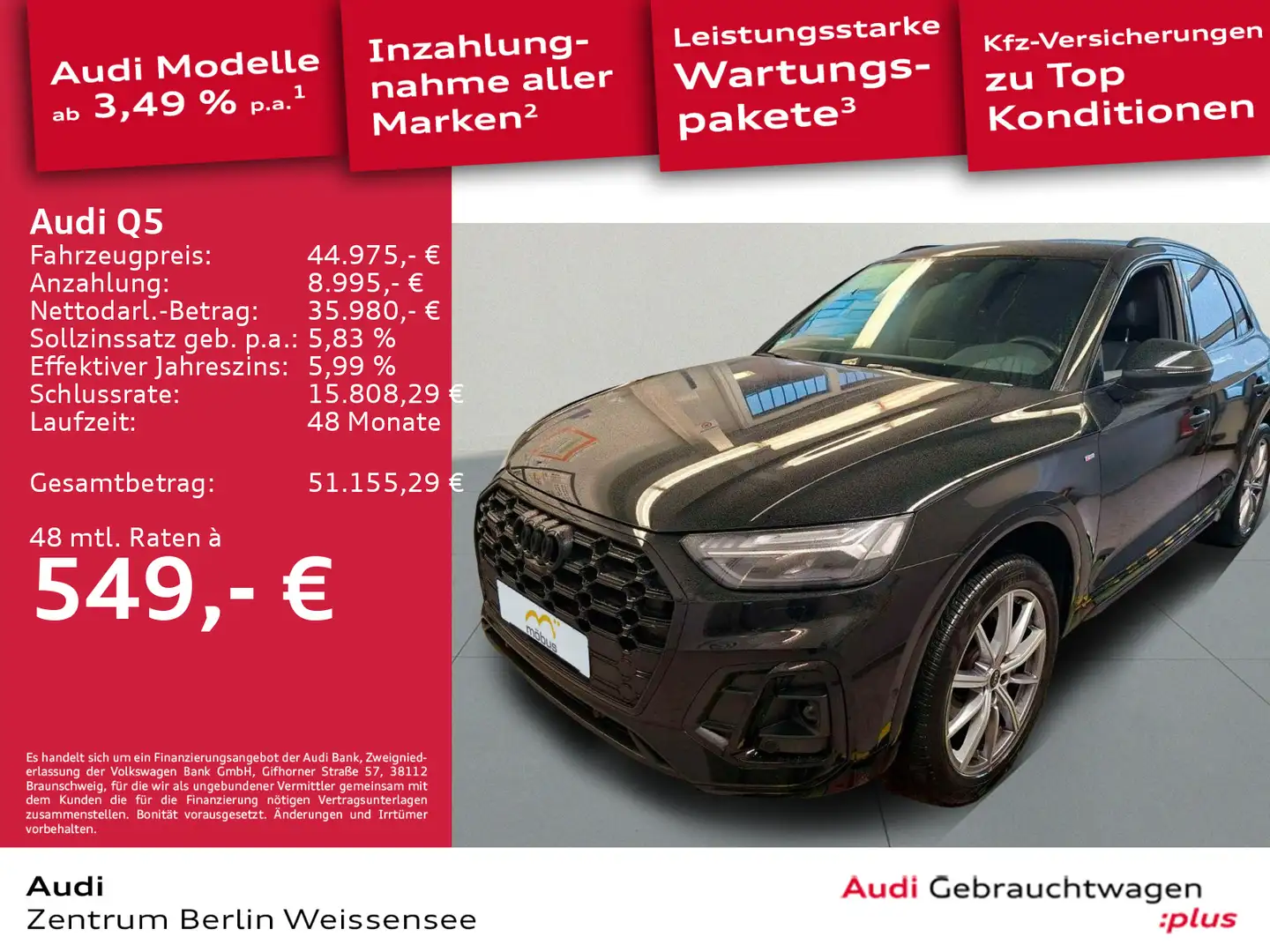 Audi Q5 50 TFSI e S-TRO*S-LINE*QUA*B&O*MATRIX*LANE** Schwarz - 1