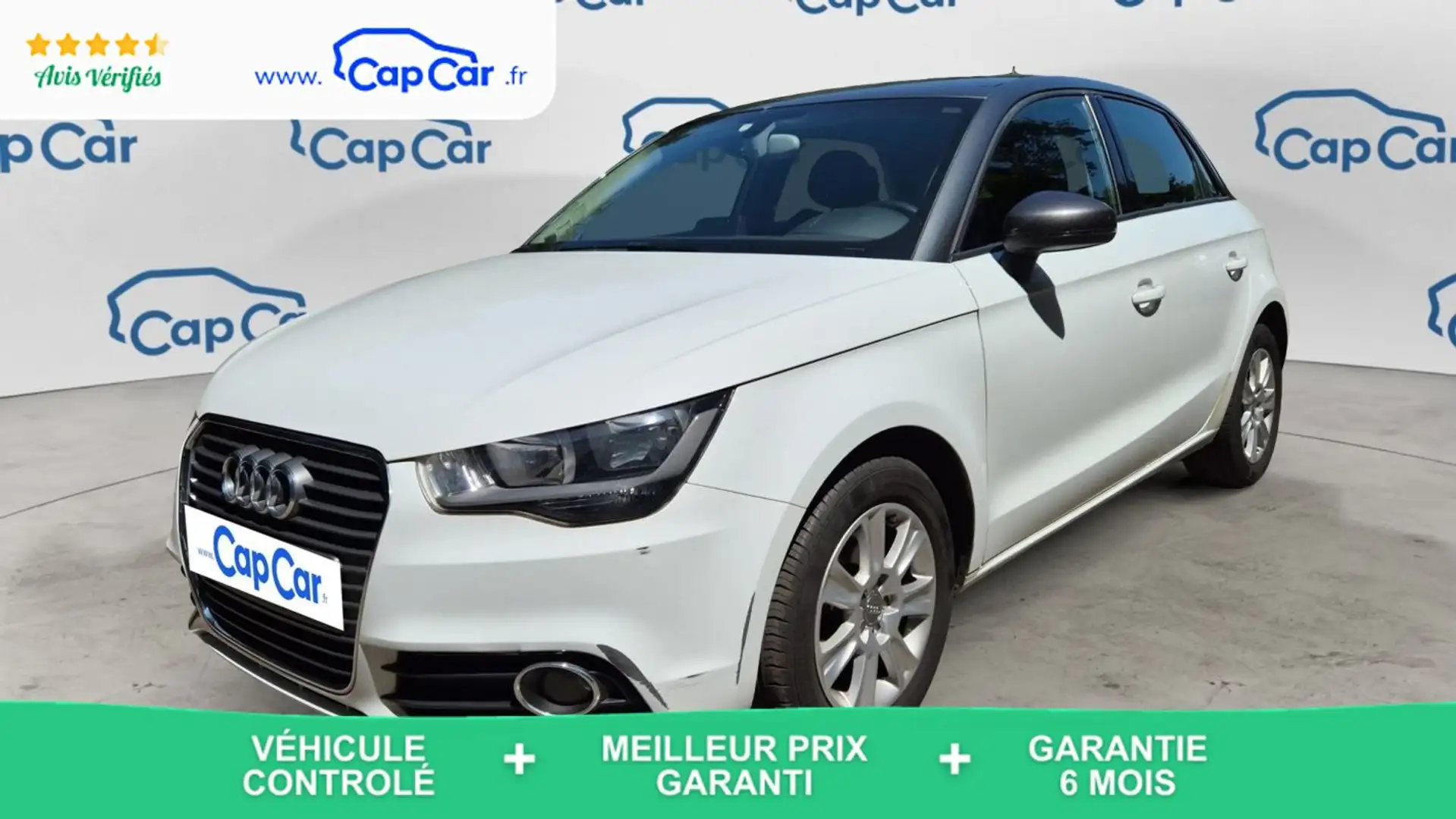 Audi A1 1.6 TDI 90 S-Tronic 7 Ambition Blanc - 1