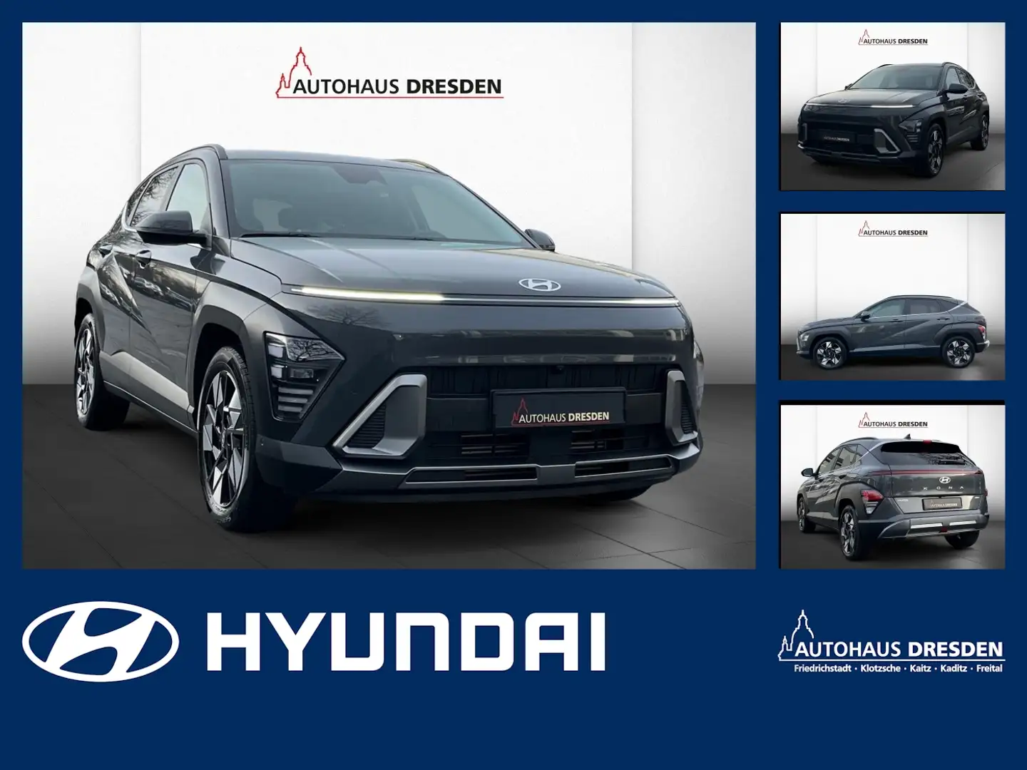 Hyundai KONA 1.6 T-GDI Prime LED+Navi+SHZ+2xKlima+LM Grijs - 1