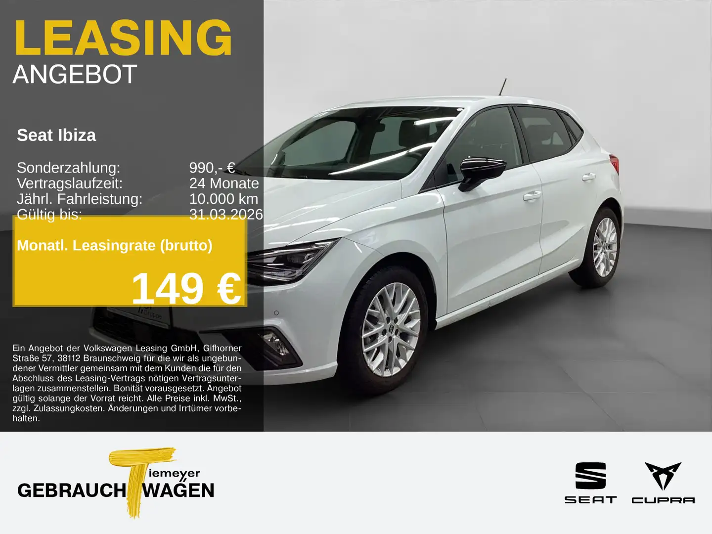 SEAT Ibiza 1.0 TSI DSG FR NAVI LED KAMERA ACC VIRTUAL Weiß - 1