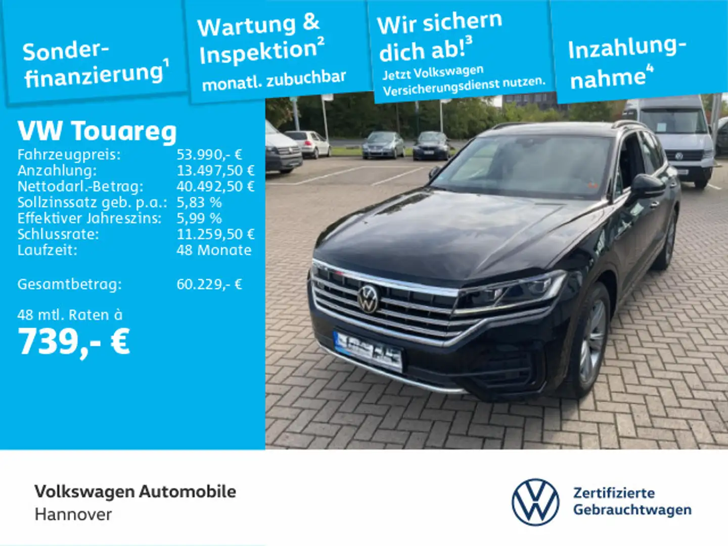 Volkswagen Touareg 3.0 V6 TDI Tiptronic 4-Motion R-Line Nav Schwarz - 1