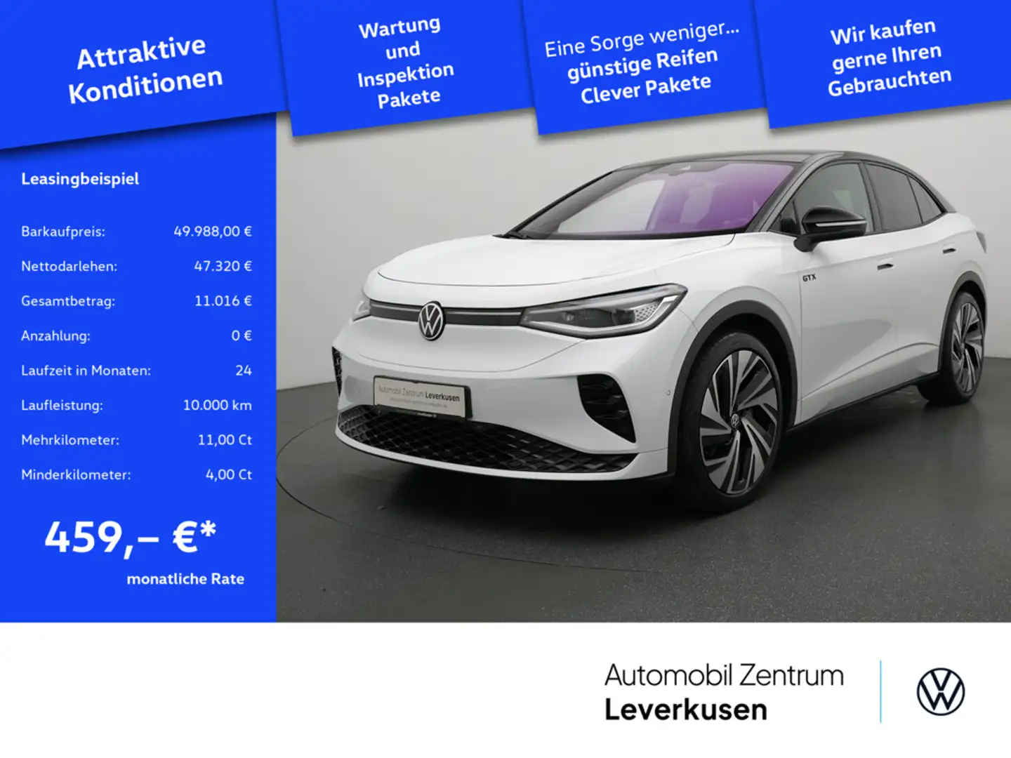 Volkswagen ID.5 GTX PANO MATRIX H/K LEDER HUD ACC MEMORY Weiß - 1