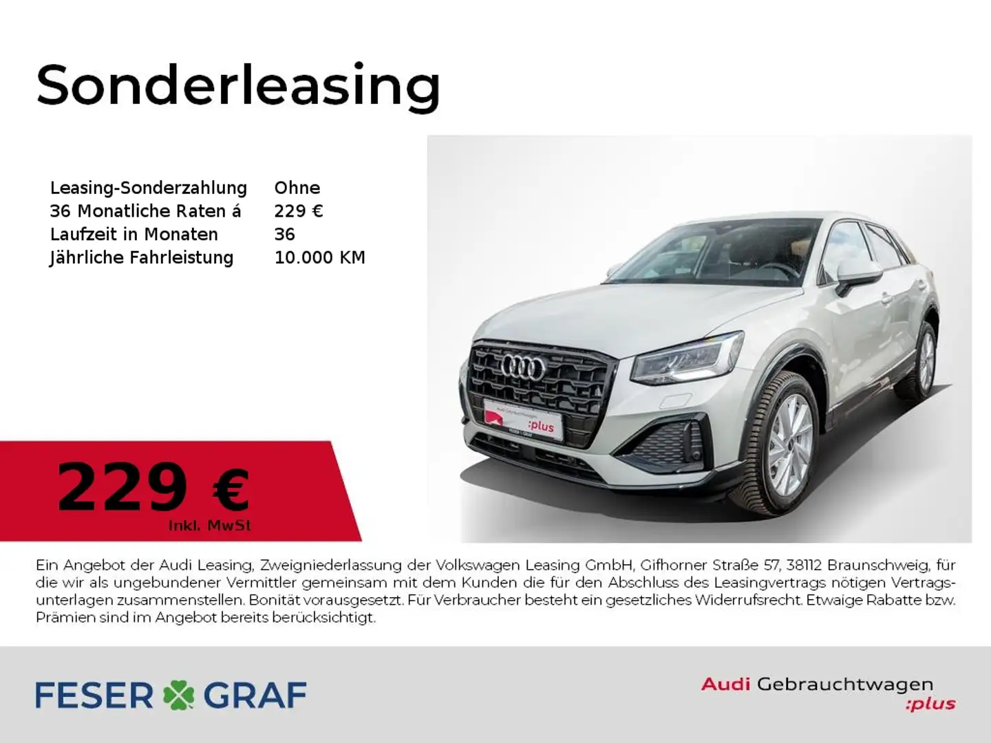 Audi Q2 30 TFSI /LED/Navi+/AHK/19" Argent - 1