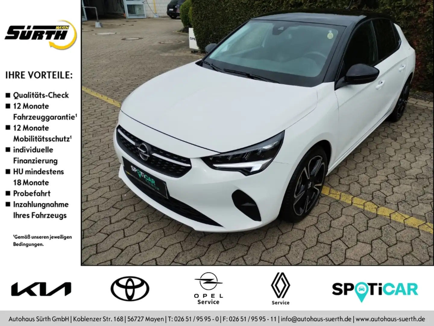Opel Corsa F Elegance 1.2 Turbo Allwetter Navi 180°Kamera Blanc - 1