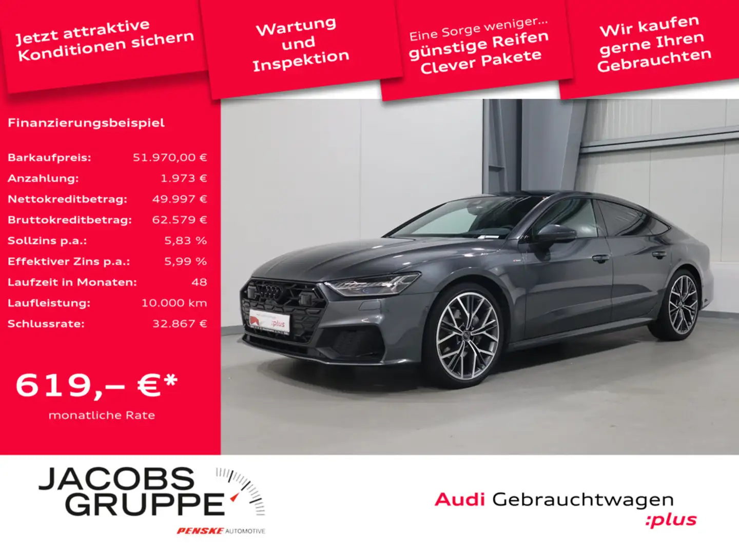 Audi A7 Sportback 45 TFSI S-Line B&O*Pano*Matrix * Grau - 1