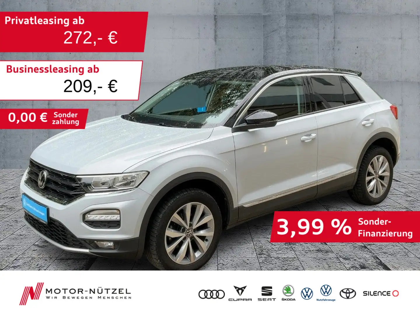 Volkswagen T-Roc 2.0 TDI STYLE NAV+DAB+BT+SHZ+PDC+NSW+MFL Silber - 1