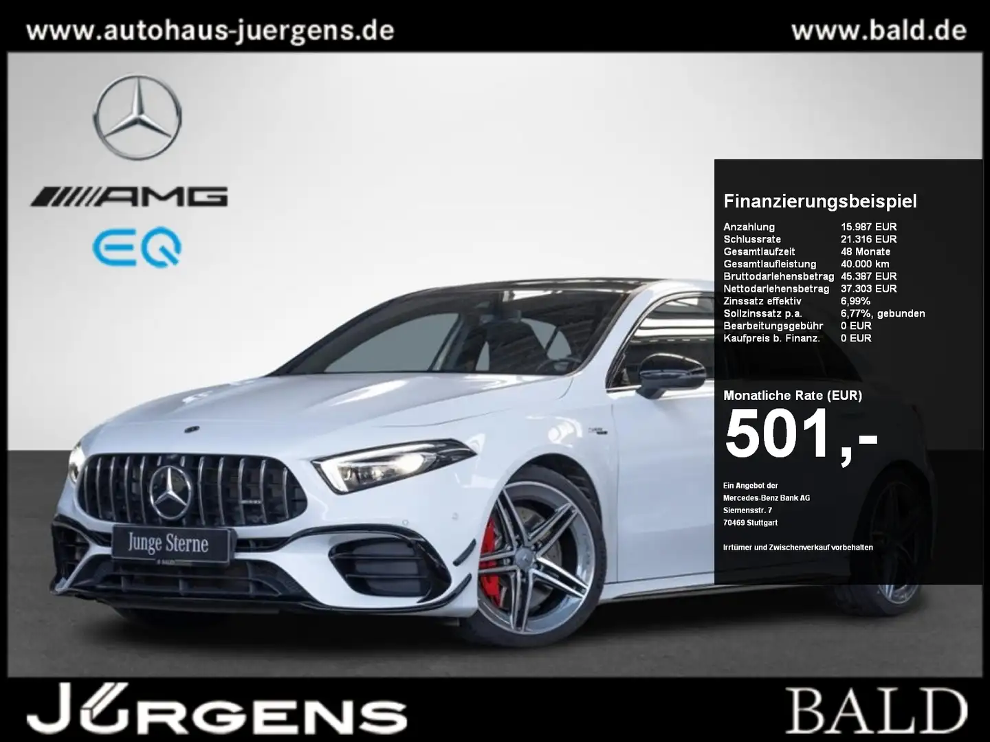 Mercedes-Benz A 45 AMG A 45 S AMG 4M+ Aero/Wide/ILS/Pano/Cam/Night/19" White - 1