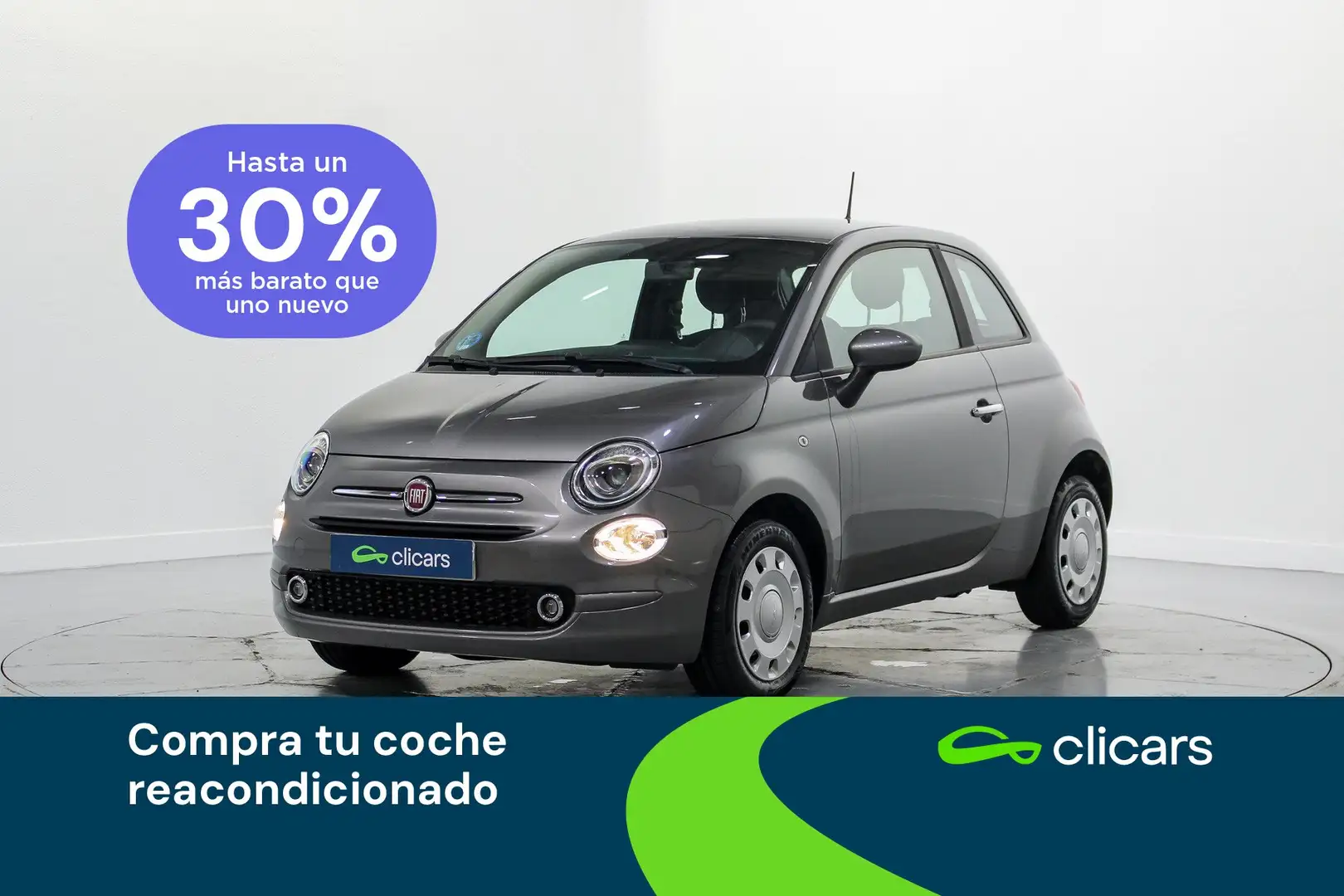 Fiat 500 1.0 Hybrid Cult 52kW Gris - 1