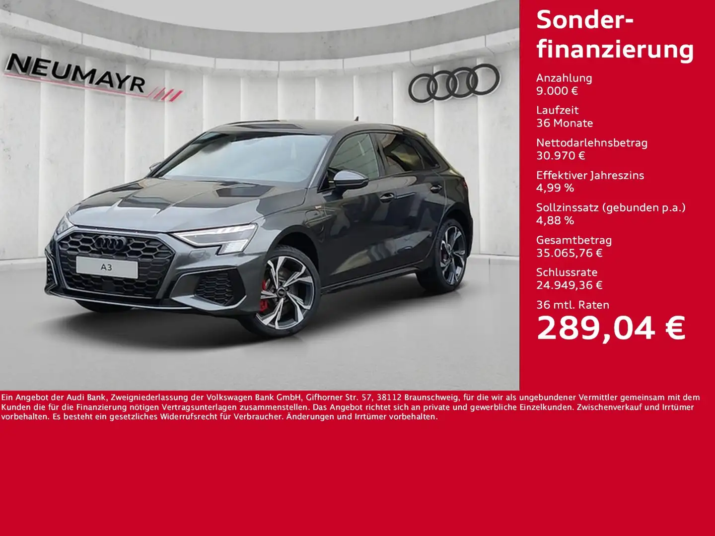 Audi A3 Sportback 45 TFSI e S tronic S line Matrix Gris - 1