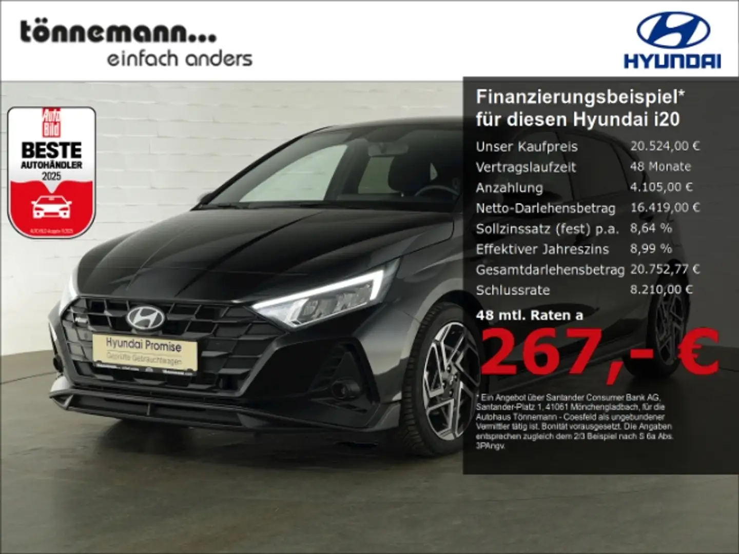Hyundai i20 FACELIFT T-GDI N-LINE+VOLL LED+BOSE SOUNDSYSTEM+NA Negru - 1