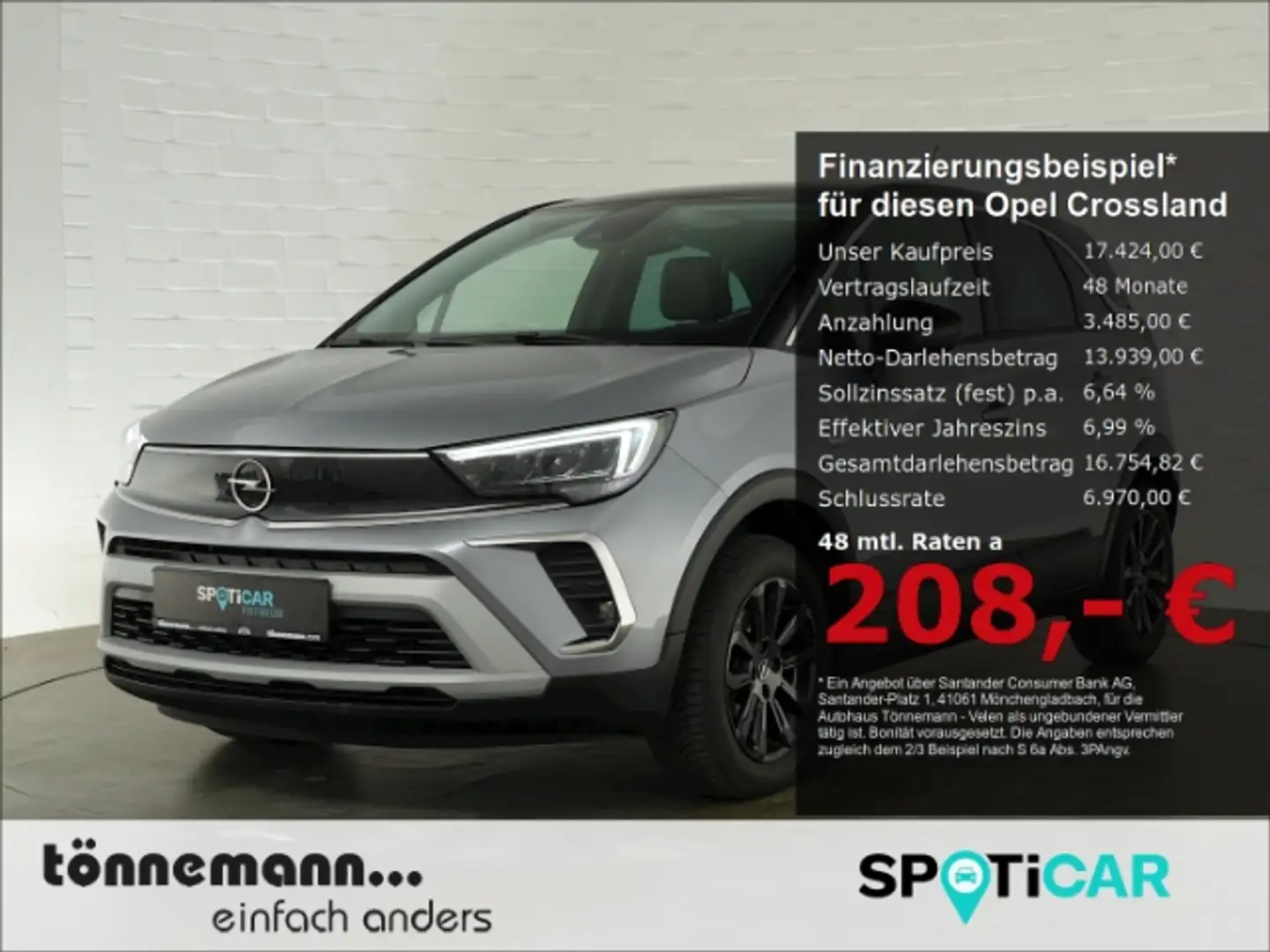 Opel Crossland ELEGANCE+NAVI+AHK+FERNLICHTASS.+RÜCKFAHRKAMERA Gris - 1