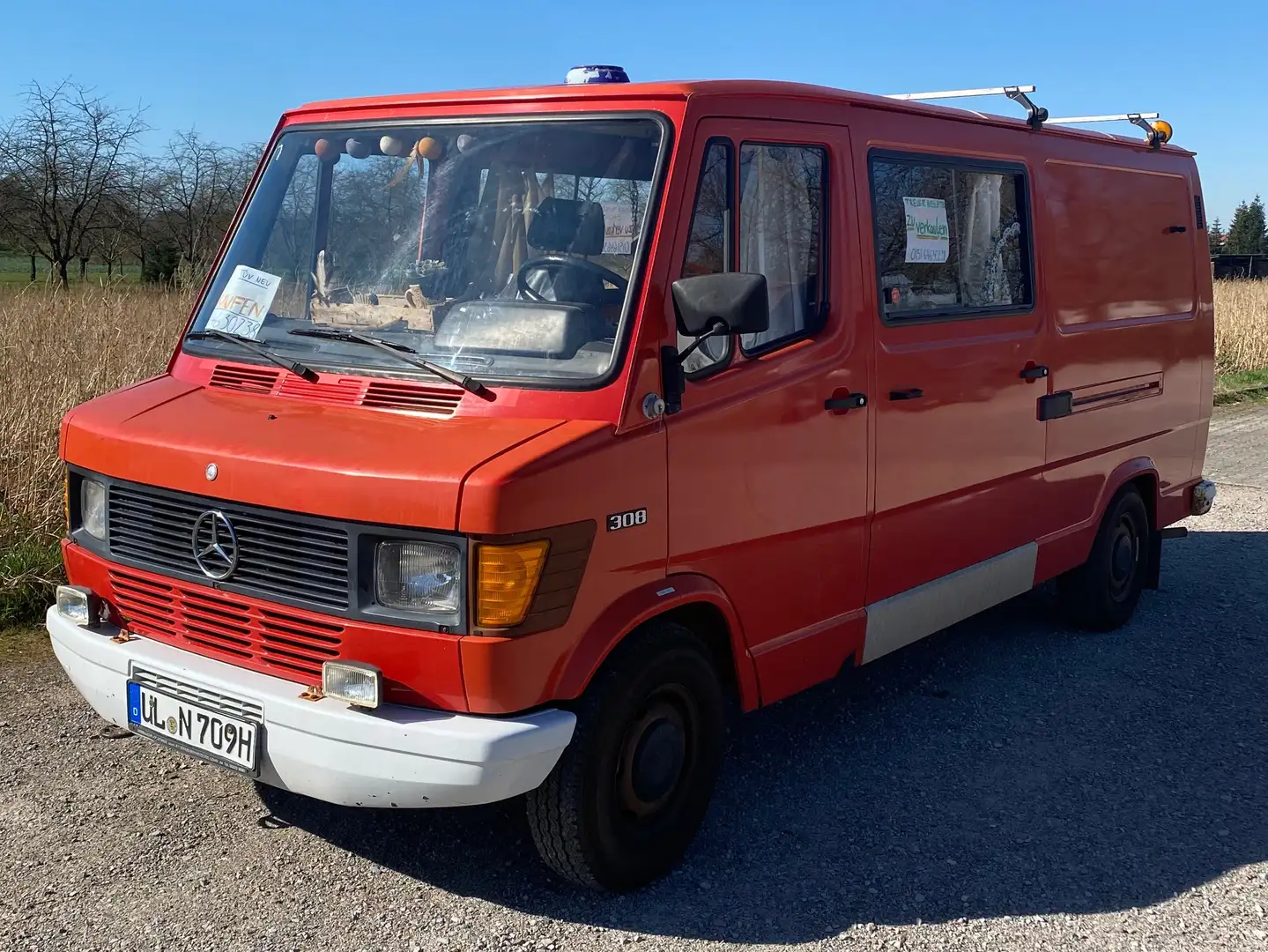 Mercedes-Benz 308 Feuerwehrauto/ Kastenwagen Red - 2