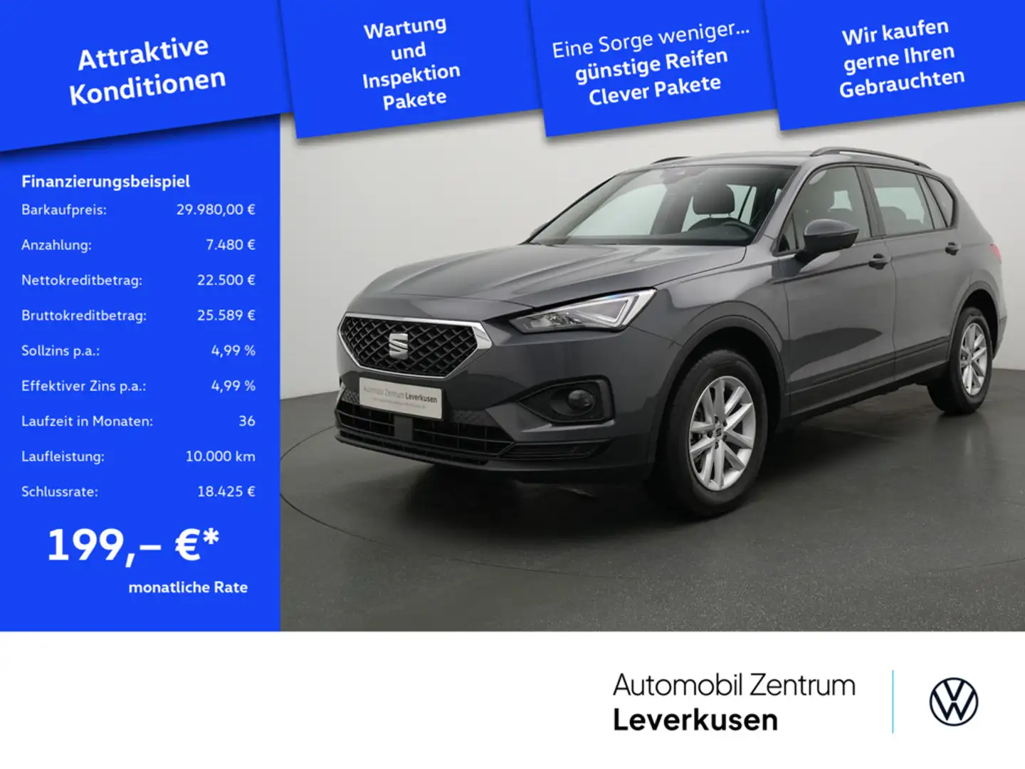 SEAT Tarraco Style DSG 7-SITZE LED SHZ PDC VIRT ACC Schwarz - 1