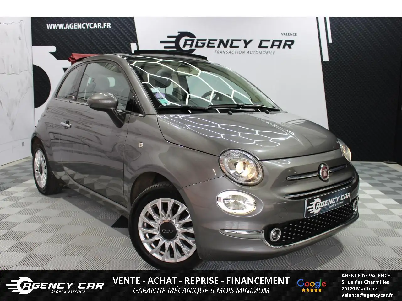 Fiat 500 CABRIOLET LOUNGE - DISTRI OK - SUIVI COM