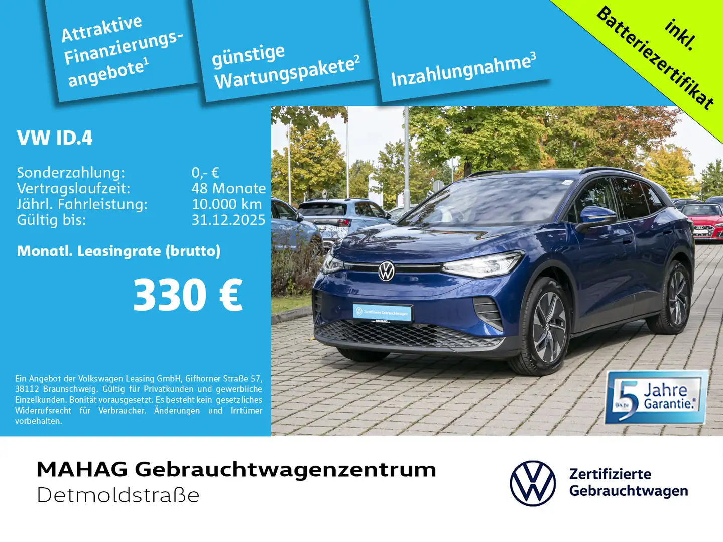 Volkswagen ID.4 Pro 210kW WärmePu NaviPro IQ.LIGHT ACC Blau - 1