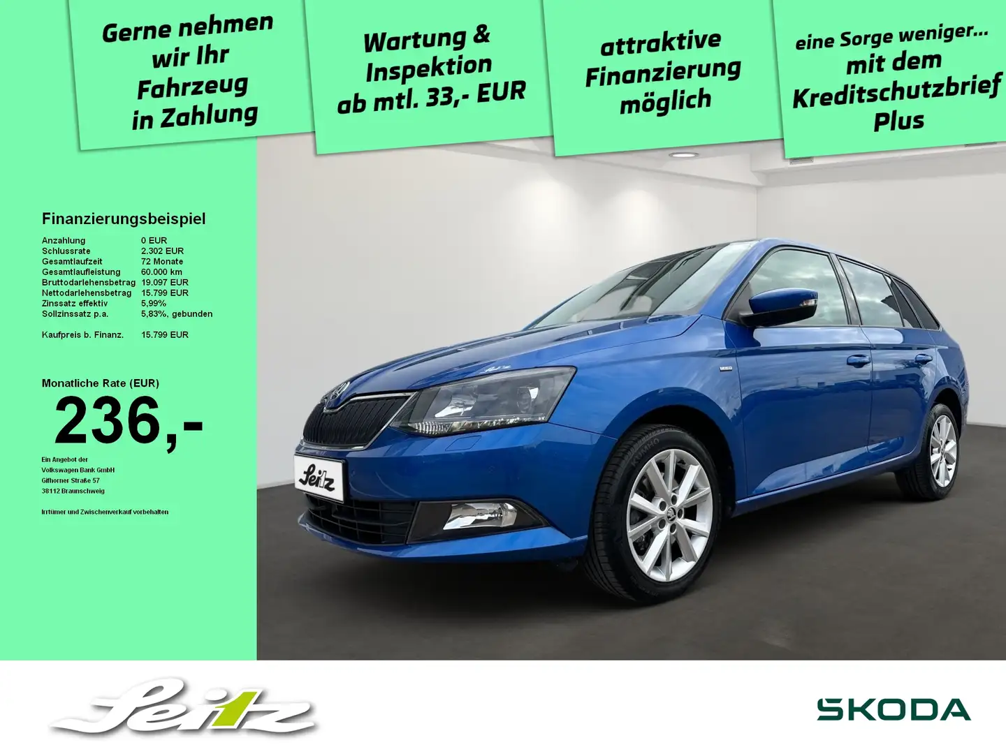 Skoda Fabia Combi 1.0 TSI Clever *KAMERA*NAVI*SITZH* Azul - 1