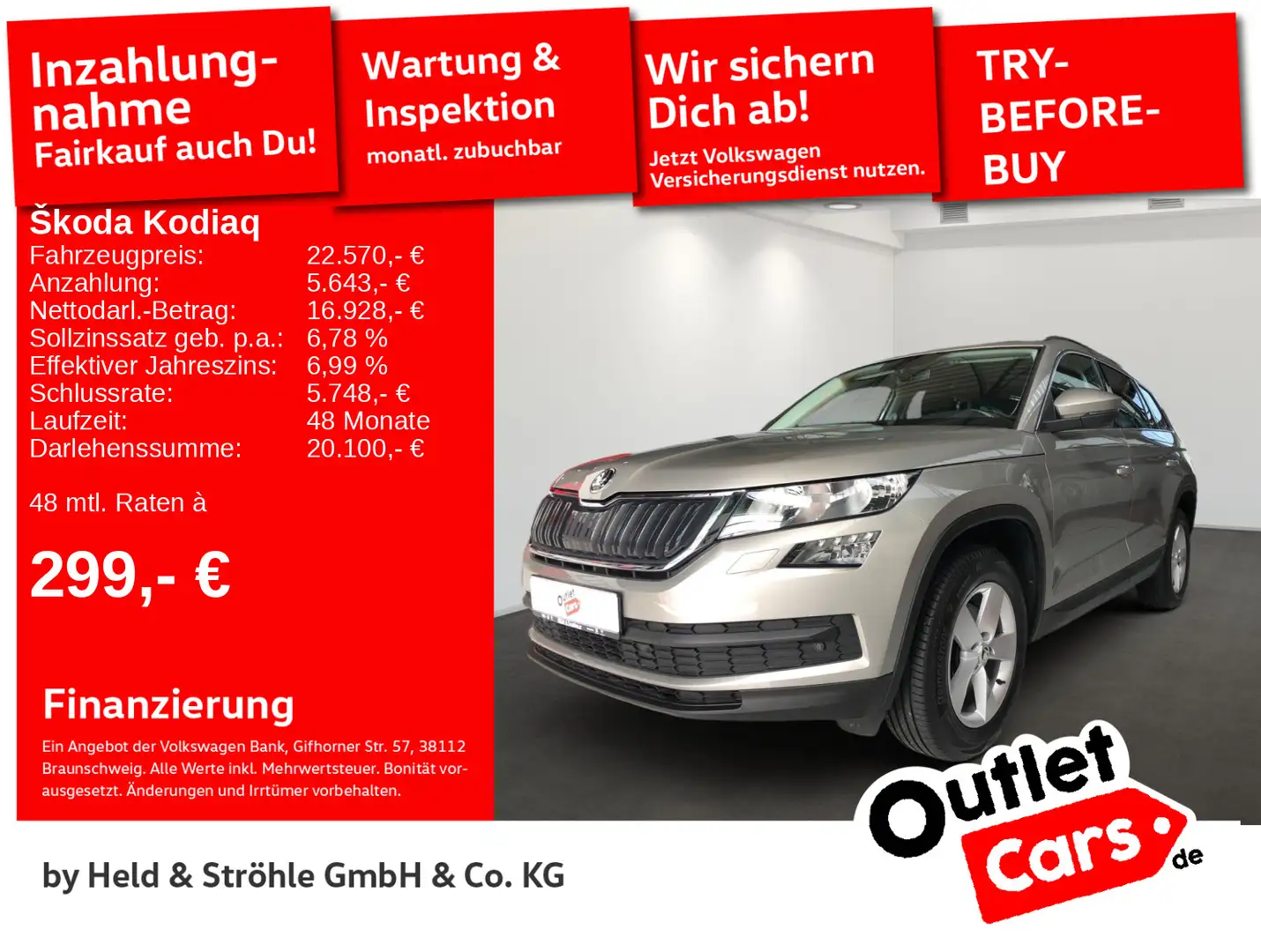 Skoda Kodiaq Ambition 1.4 TSI 4x4 AHK PDC SHZ Beige - 1