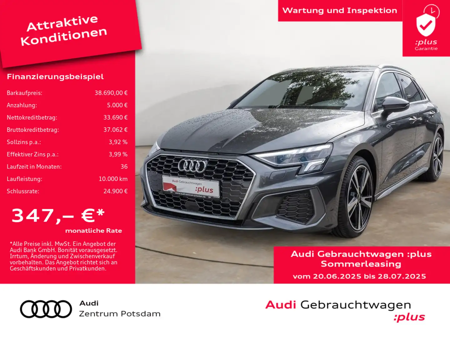Audi A3 Sportback 35TFSI S line LED NAVI AHK VIRTU Grigio - 1