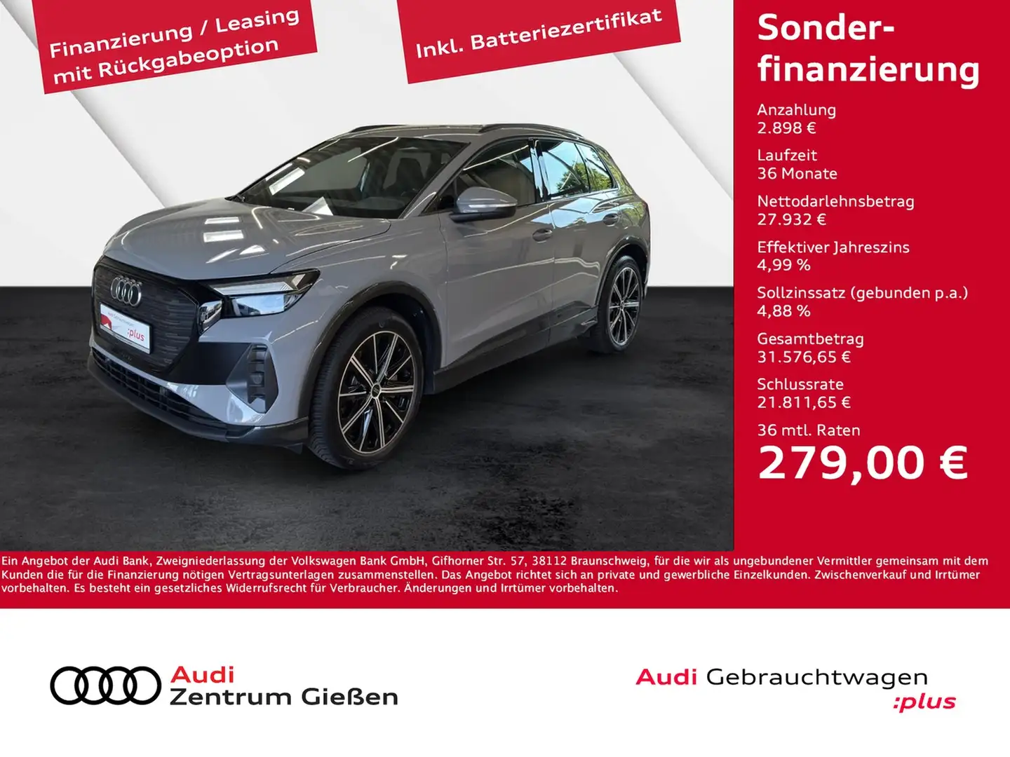 Audi Q4 e-tron 40 Black Komfortpaket MMI Navi Plus Grau - 1