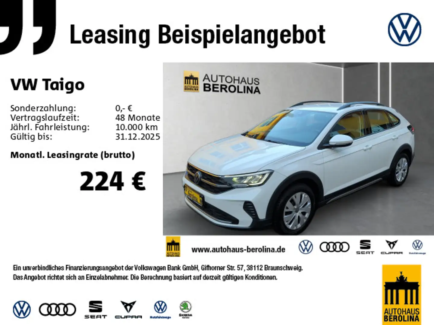 Volkswagen Taigo 1.0 TSI Life *NAV*App-Connect*PDC*LED*SHZ* Weiß - 1