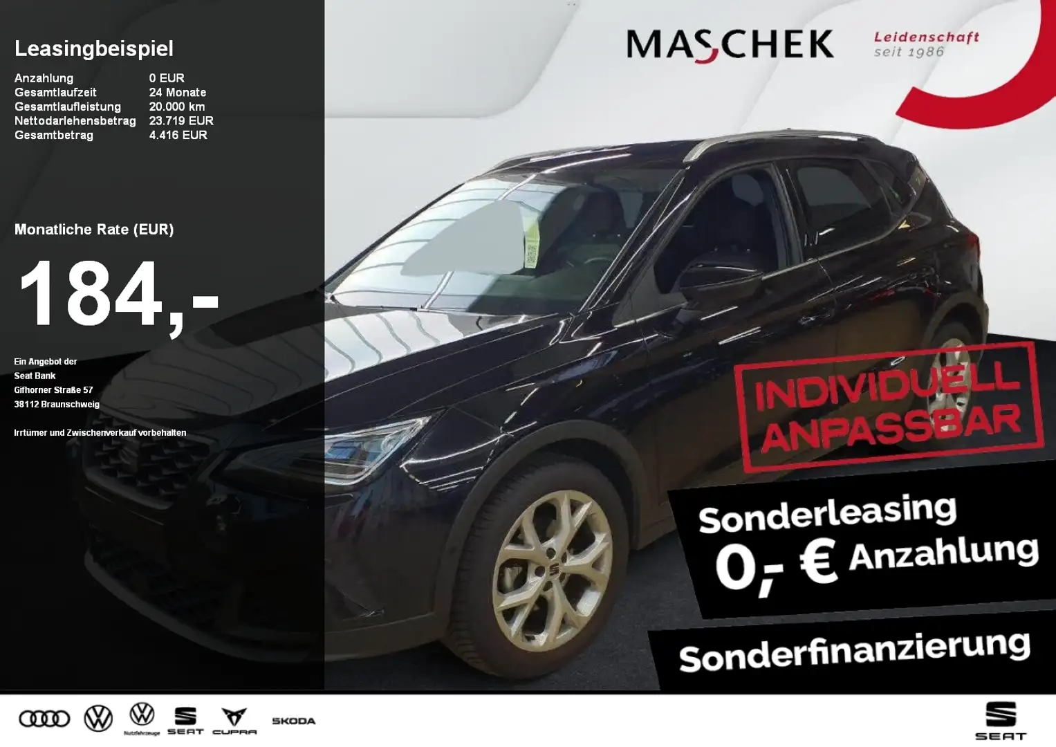 SEAT Arona FR 1.0 TSI DSG Navi RearView LED Sitzh. Schwarz - 1