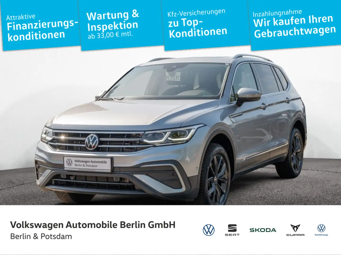 Volkswagen Tiguan Allspace 2.0 TDI DSG Move 4M P-Dach Stdhz Silber - 1