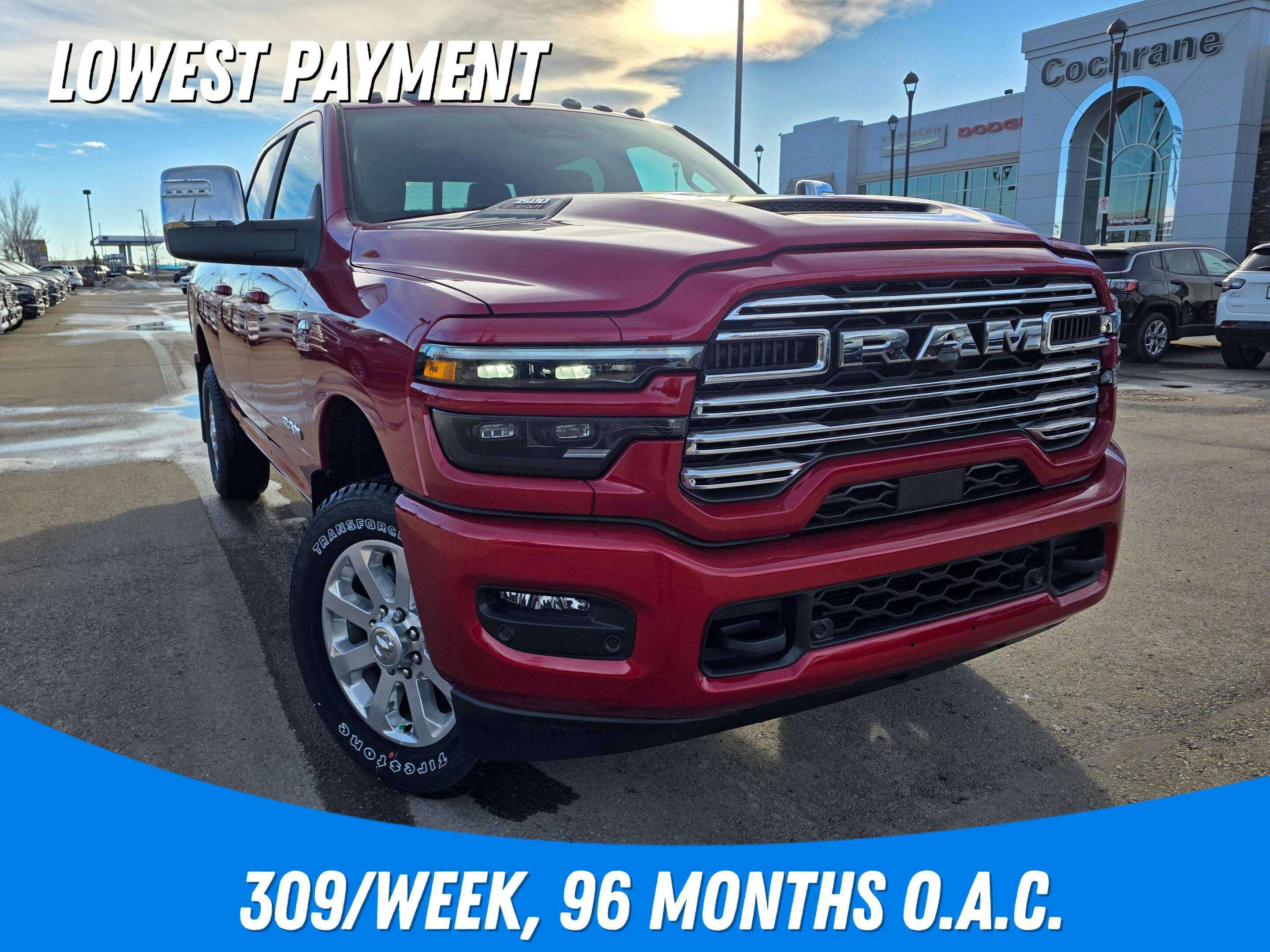 Red 2026 RAM 3500 Pickup Truck Four-Wheel Drive Automatic