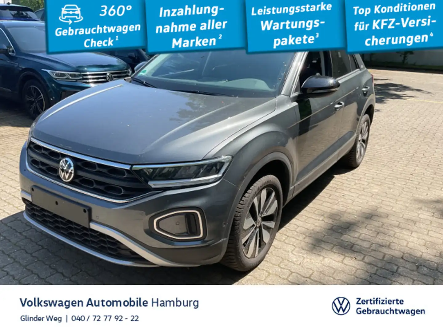 Volkswagen T-Roc 1.0 TSI Goal Kamera Klima LED Navi Sitzhzg Grau - 1