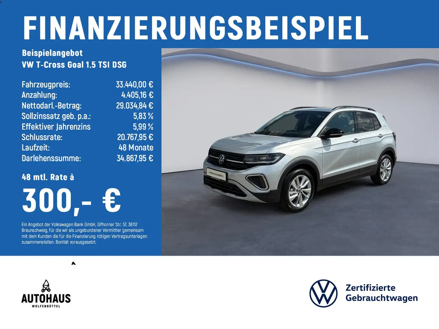 Volkswagen T-Cross Goal 1.5 TSI DSG ACC AHK IQ NAV SHZ Argent - 2