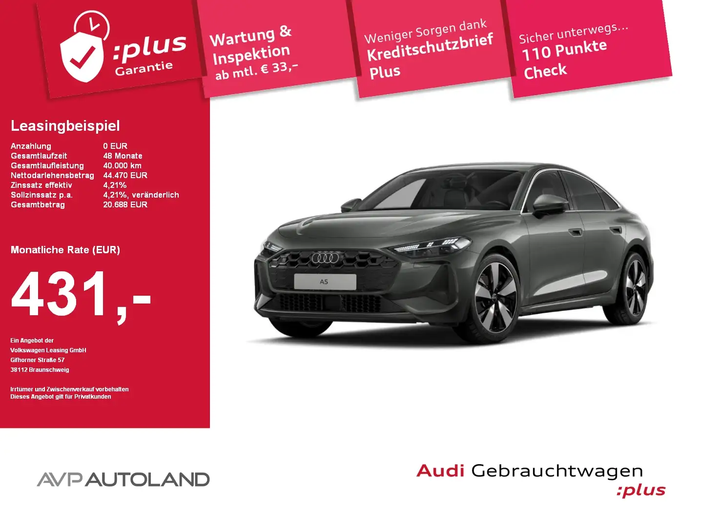 Audi A5 Limousine TFSI S tronic MATRIX-LED Grau - 1