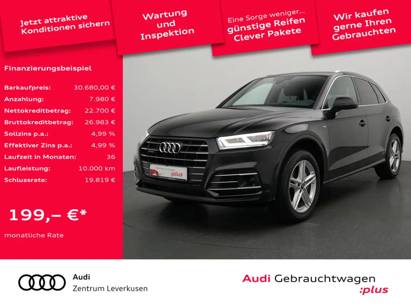 Audi Q5 e quattro S line NAVI VIRT LEDER ACC KAM S Schwarz - 1