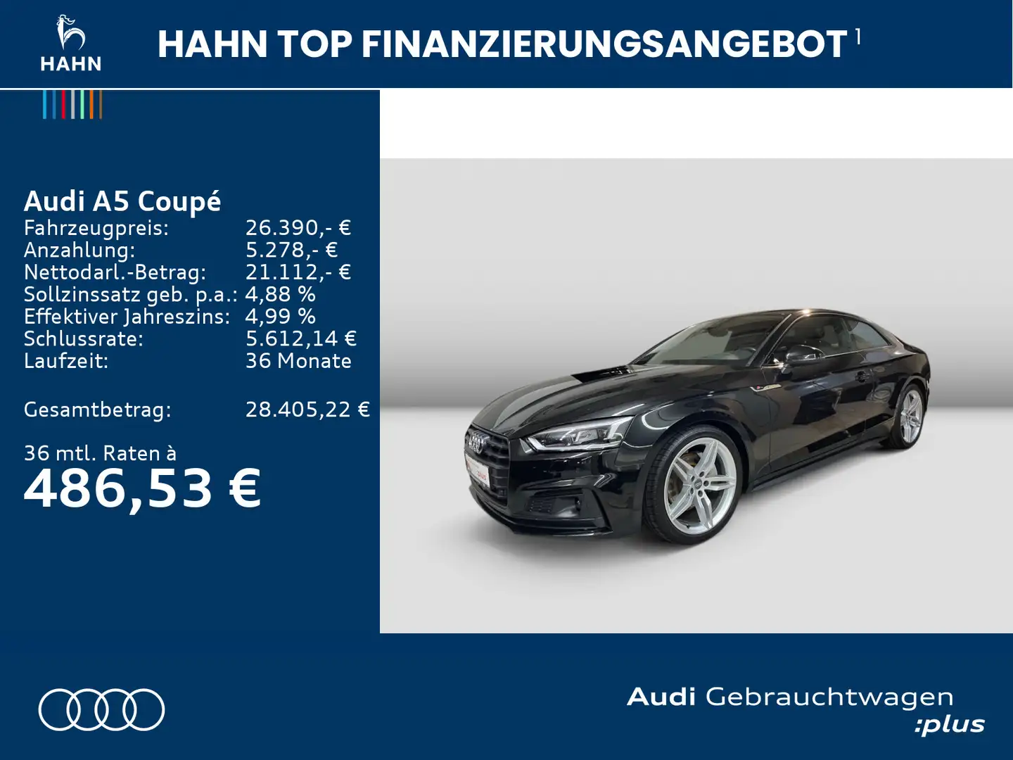 Audi A5 A5 Coupe 3.0TDI quat S-trc S-line HUD Standh B&O Zwart - 2