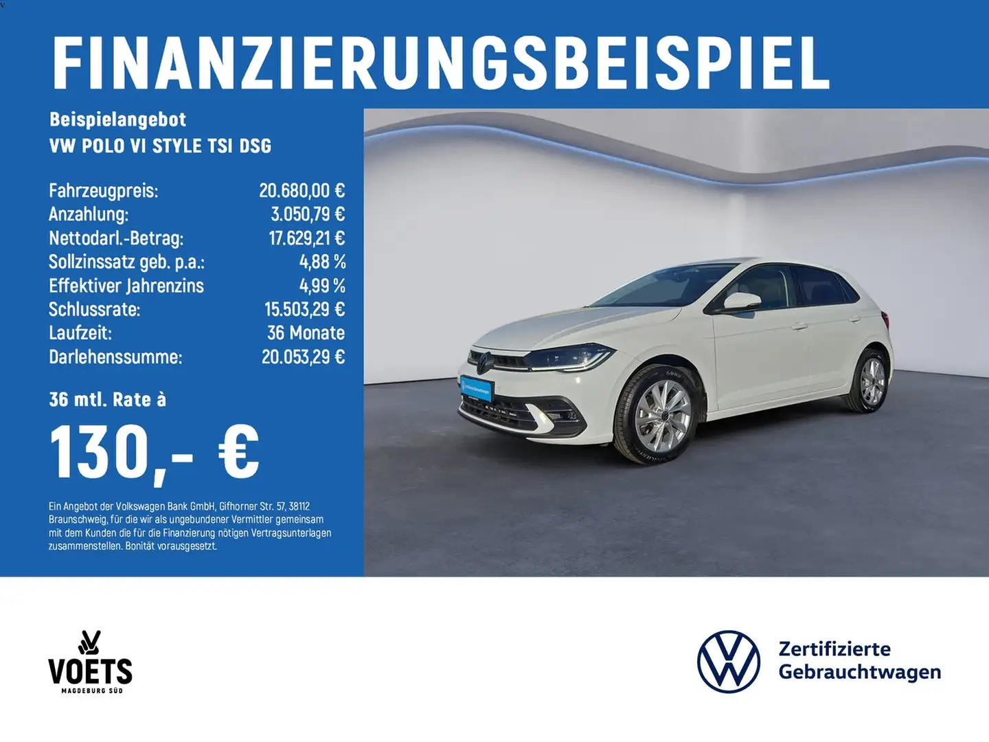 Volkswagen Polo VI STYLE TSI DSG KAMERA+NAVI+ACC+LED+ALU+ Weiß - 2