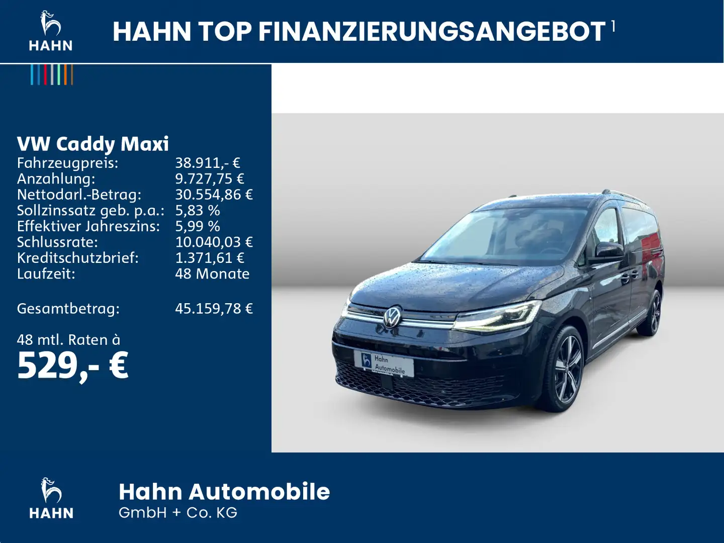 Volkswagen Caddy Style 1,5l TSI 85kW DSG NAVI AHK Stan Zwart - 2
